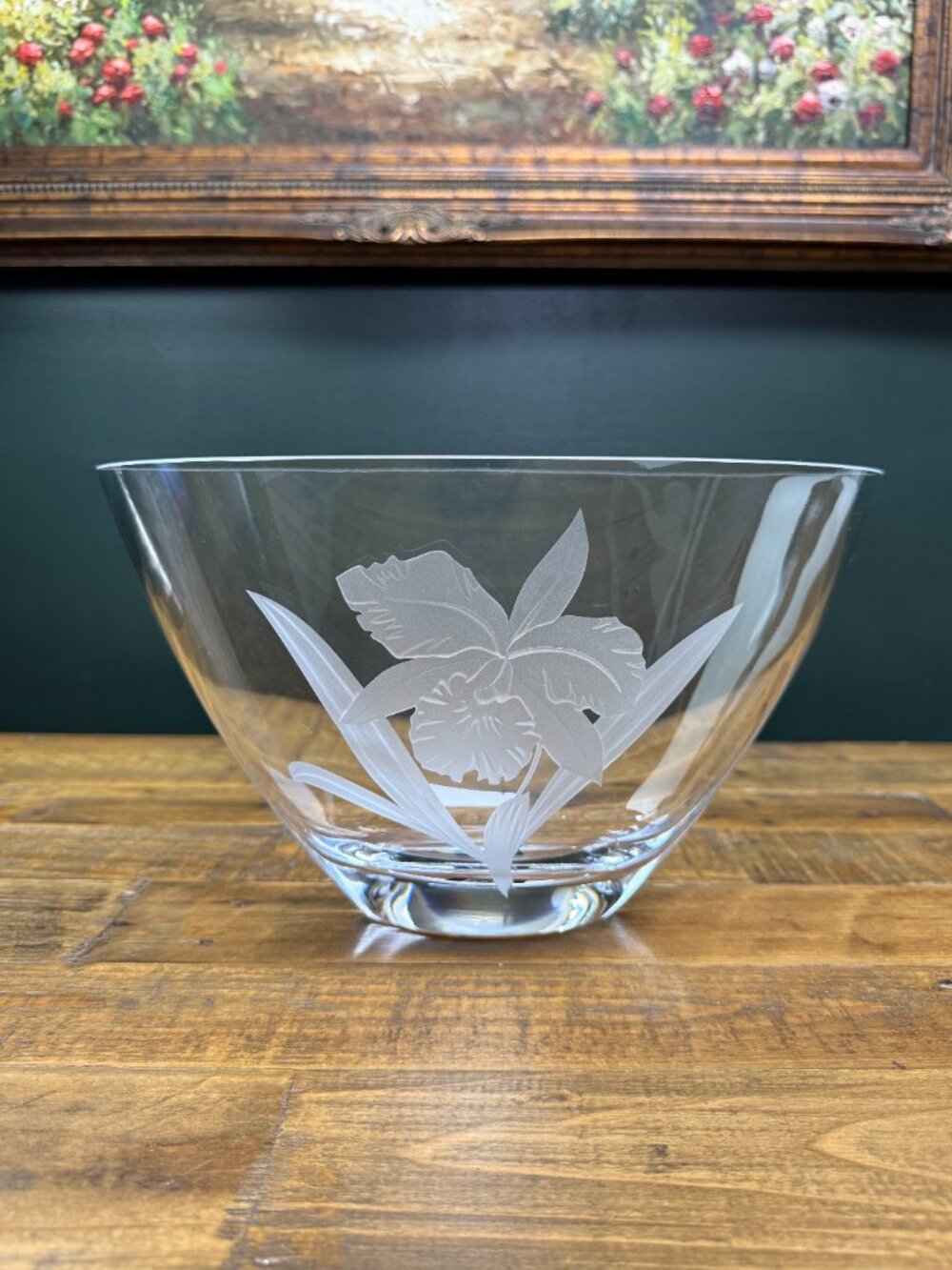 Mikasa Etched Daffodil Clear Crystal Vase